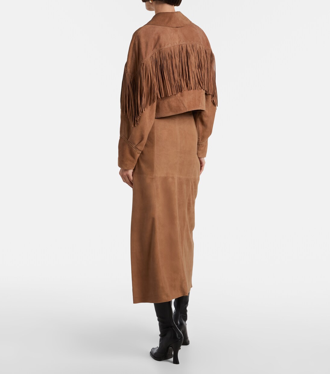 Edwina high-waist suede maxi skirt | Rixo