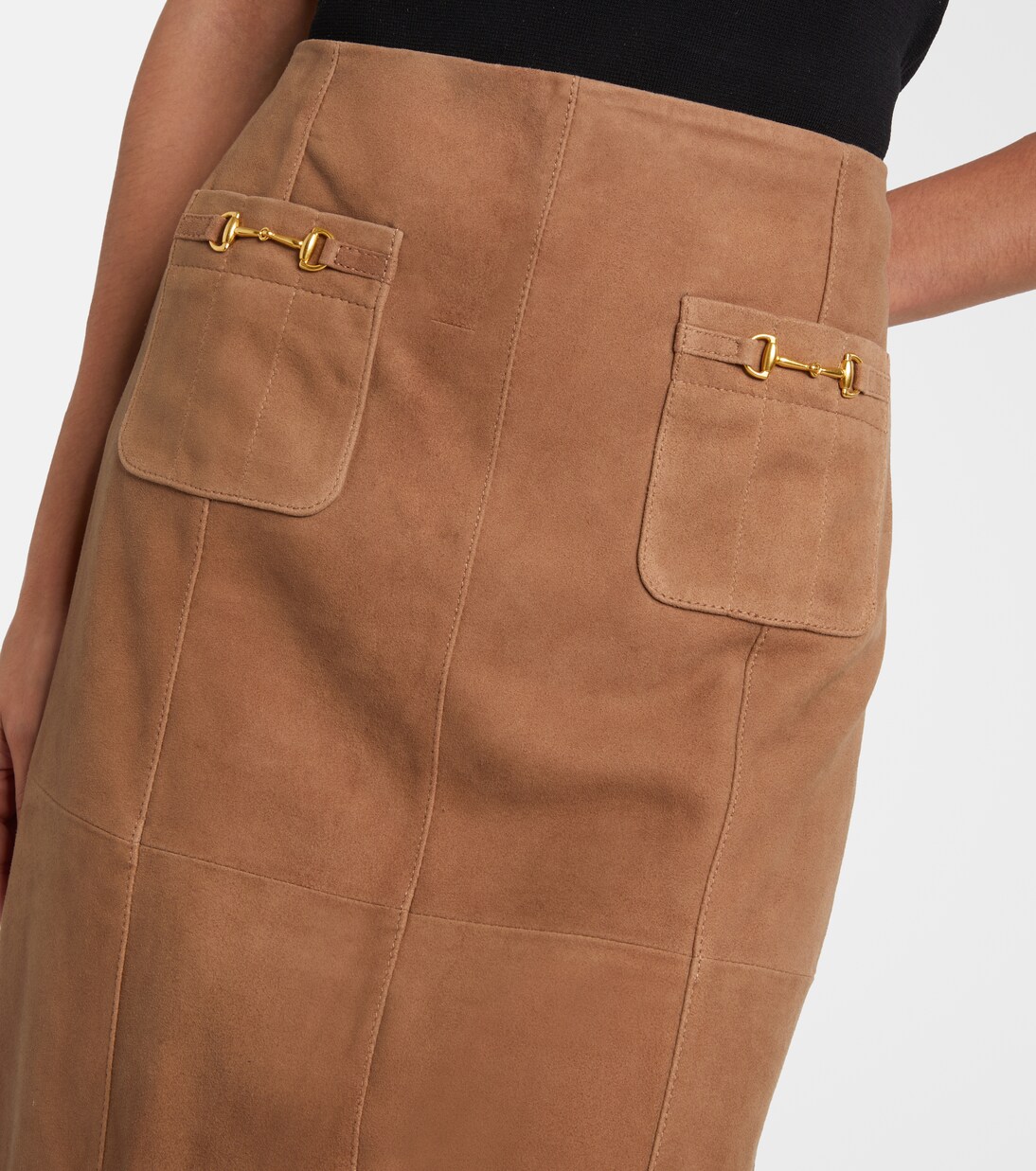 Edwina high-waist suede maxi skirt | Rixo
