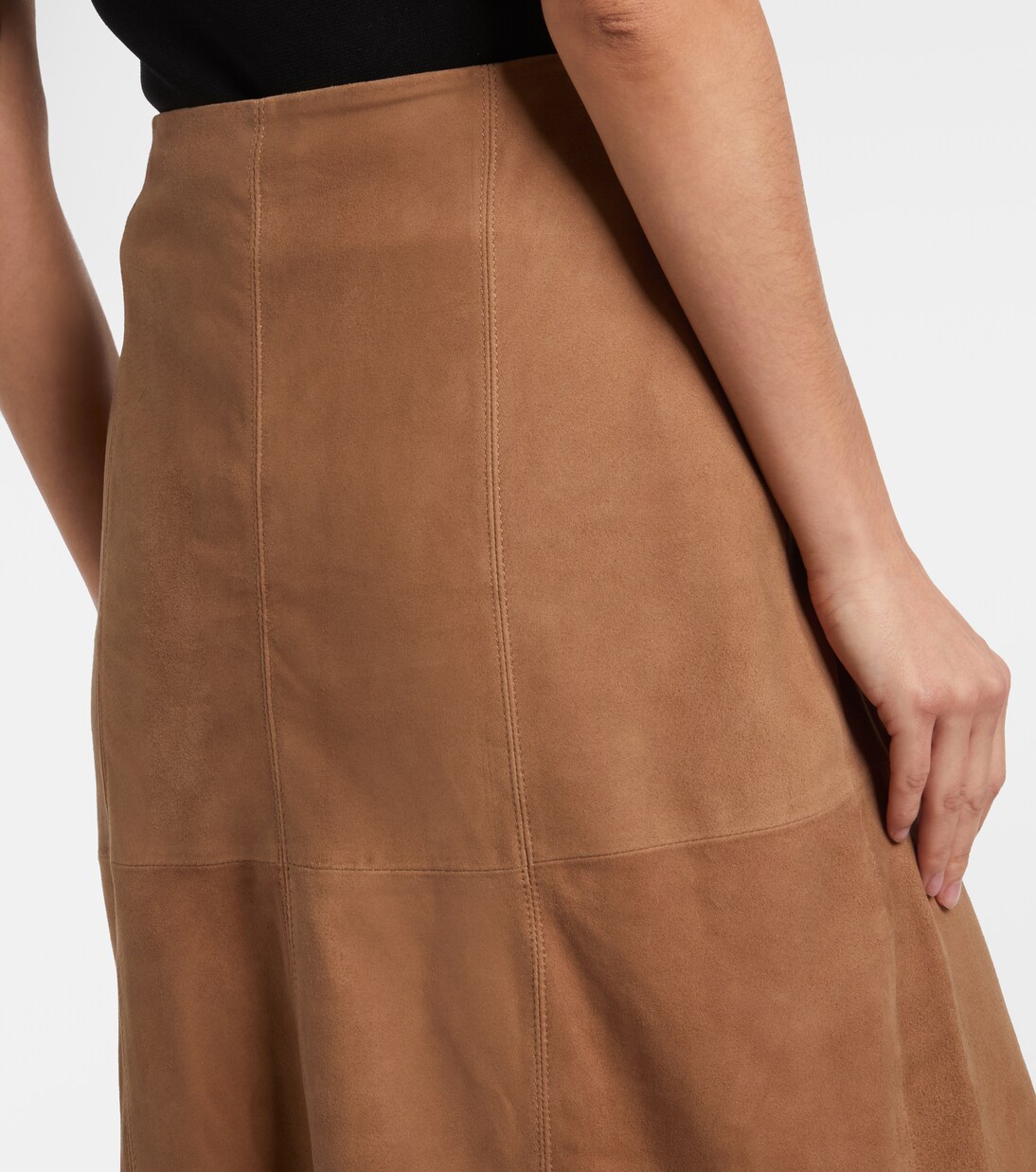 Edwina high-waist suede maxi skirt | Rixo