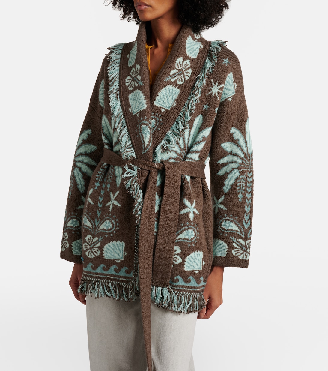 Cardigan Echoes Of The Island en laine et coton | Alanui