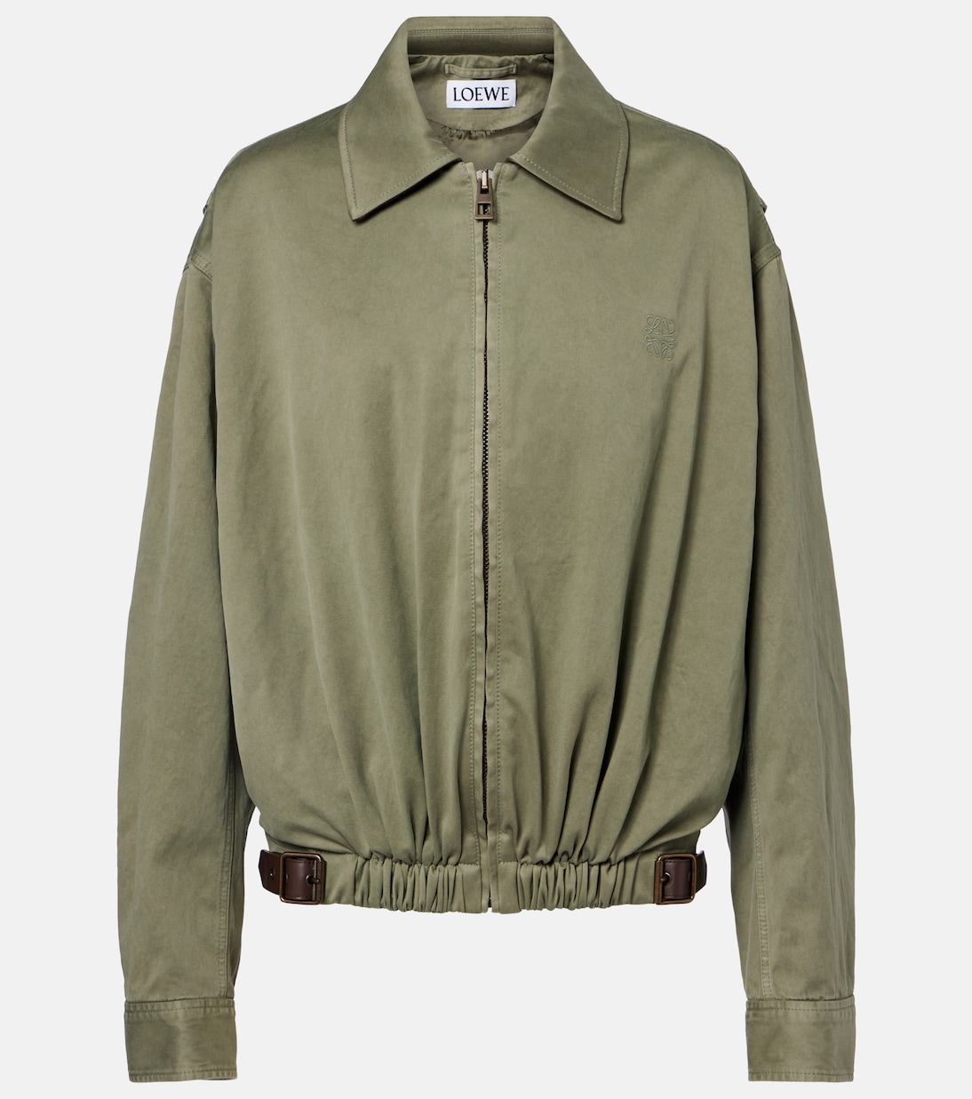 Belted cotton satin blouson jacket | Loewe