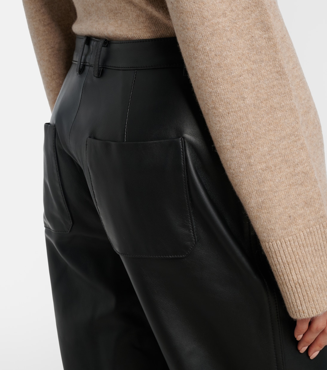 Leather cropped straight pants | Vince