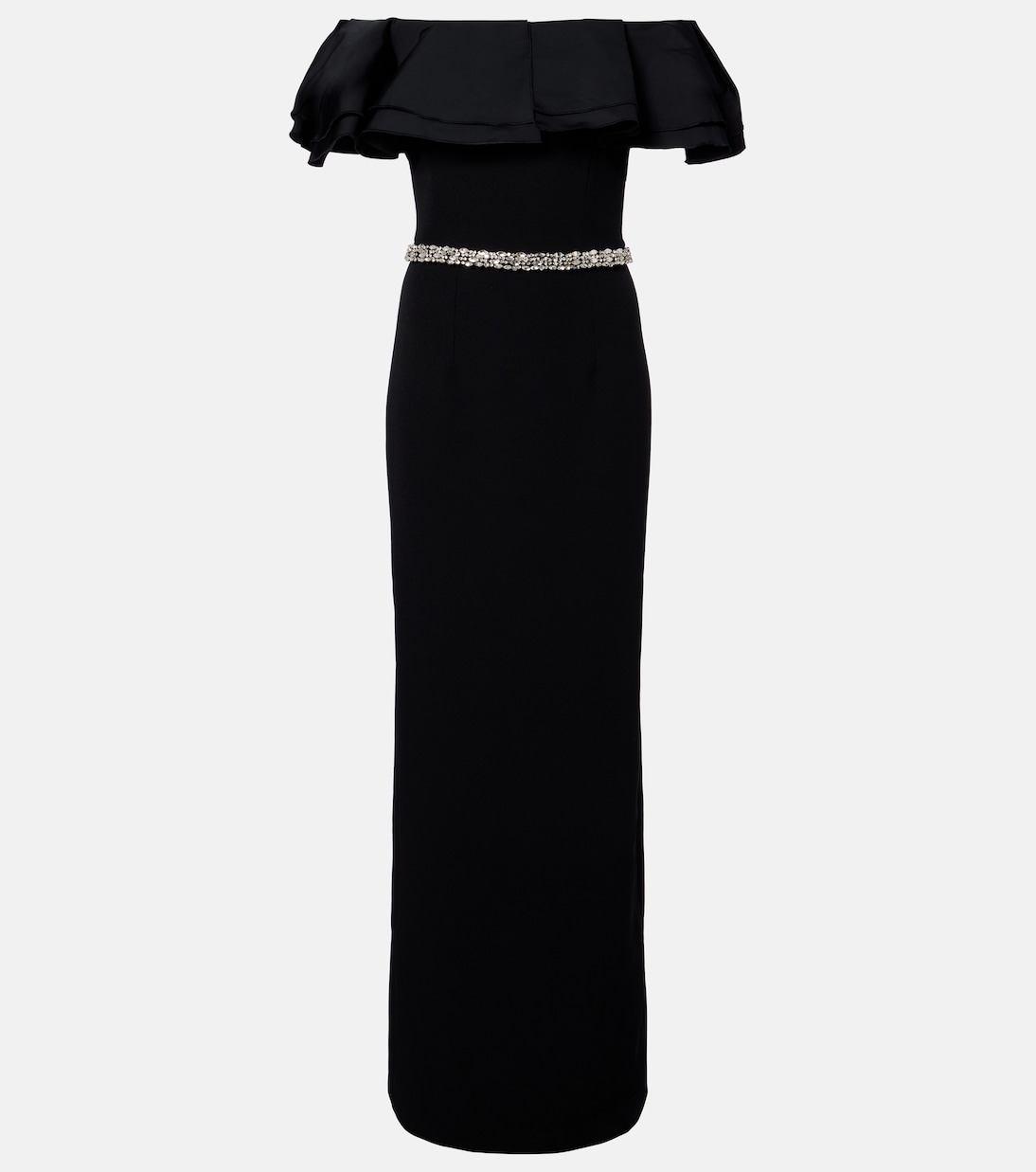 Ryan crystal-embellished ruffled crêpe gown | Safiyaa