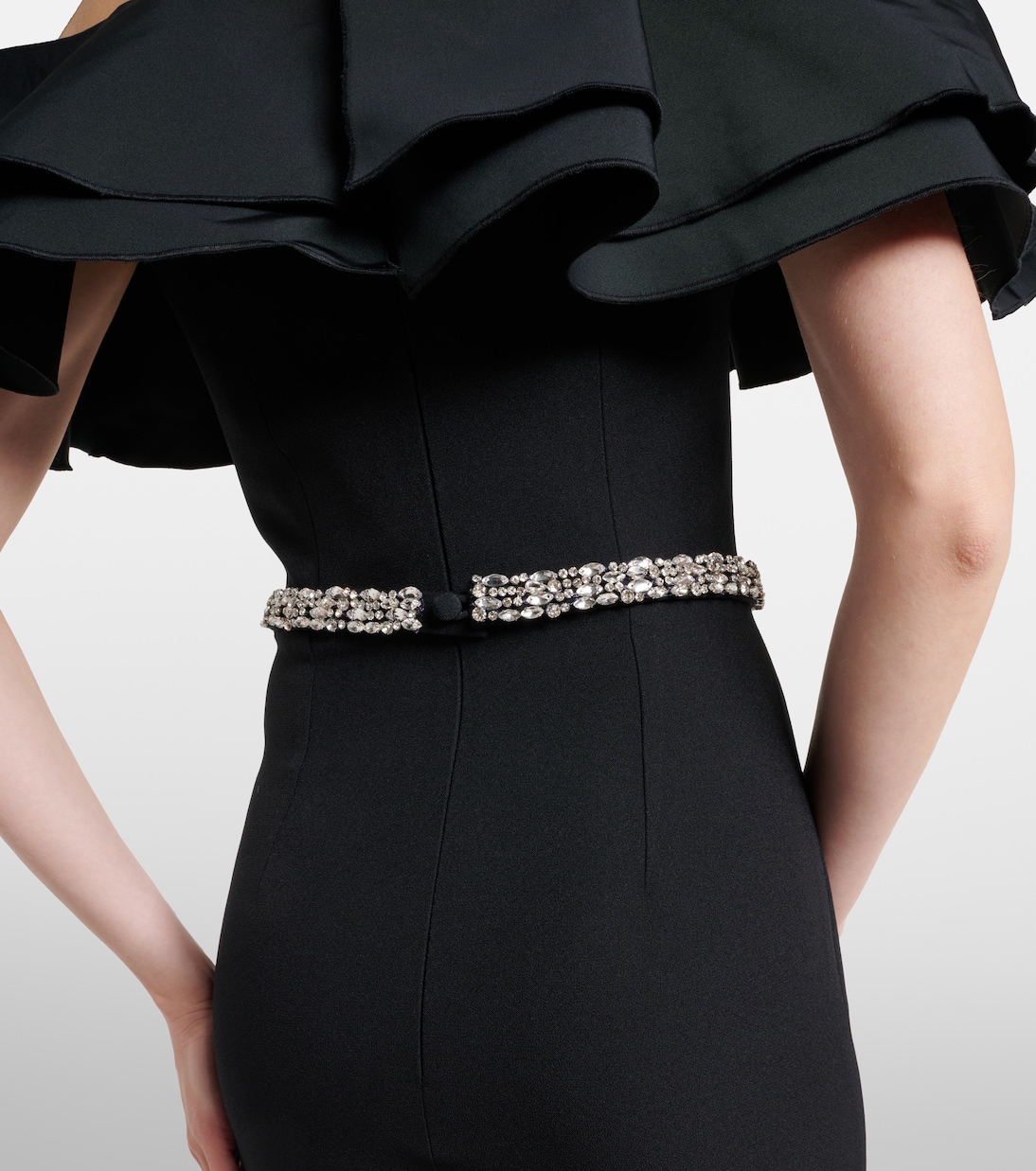 Ryan crystal-embellished ruffled crêpe gown | Safiyaa