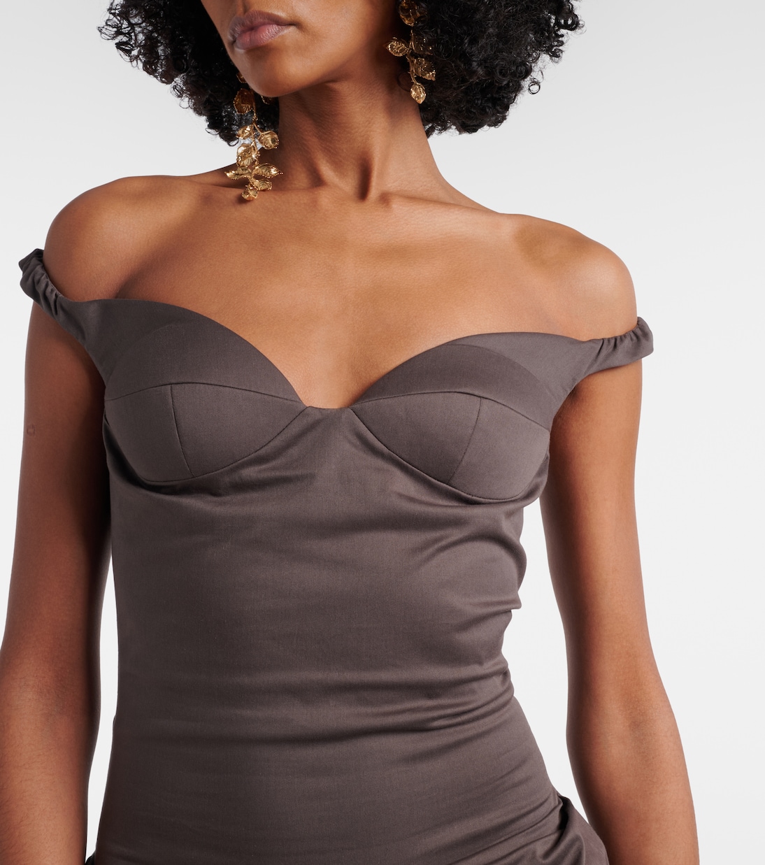 Off-Shoulder-Minikleid aus einem Baumwollgemisch | Magda Butrym