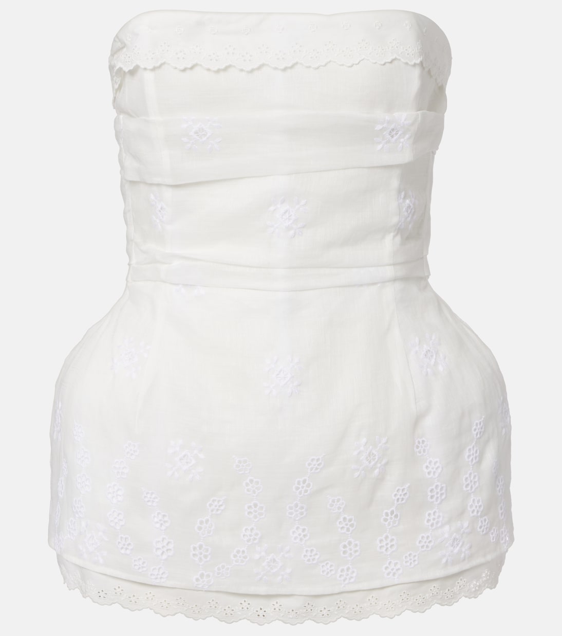 Scalloped cotton-blend bandeau top | Magda Butrym