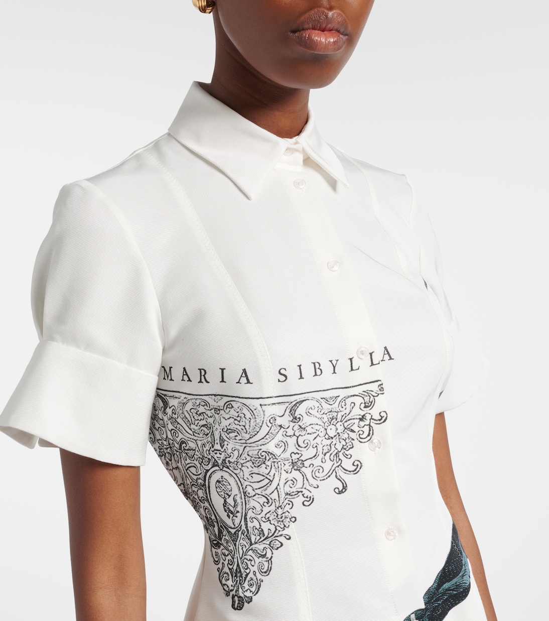 Printed cotton-blend shirt dress | Erdem