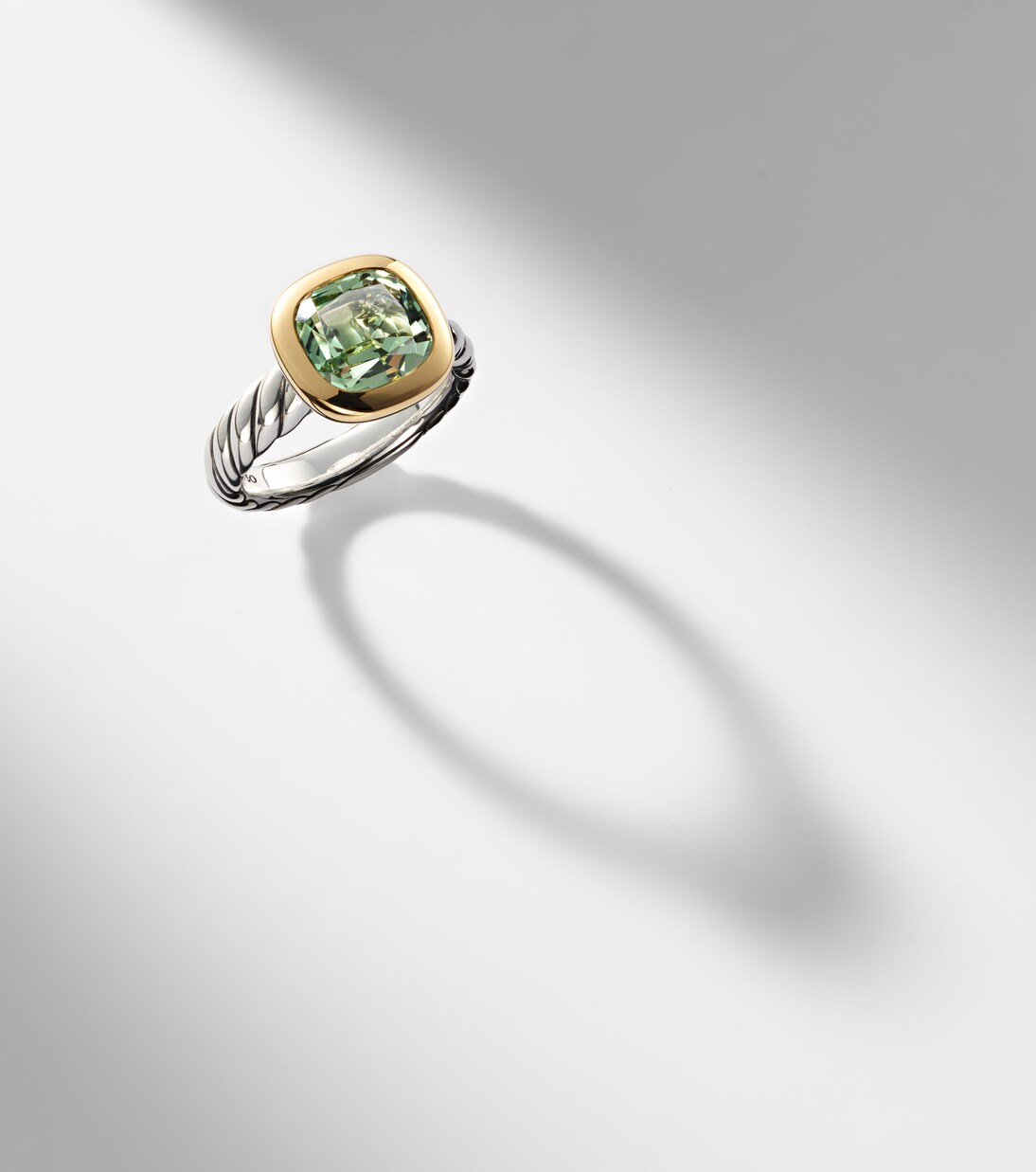 DY Mercer® sterling silver and 18kt gold ring with prasiolite | David Yurman