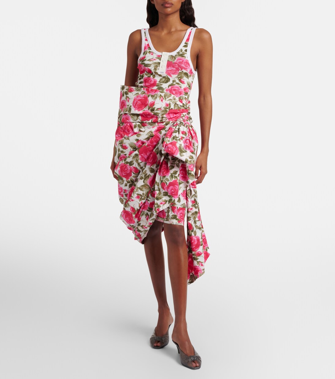 Floral bow-detail cotton miniskirt  | Chloé