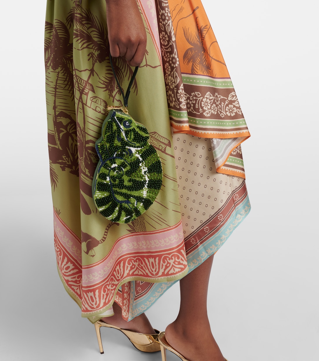 Chameleon Small beaded clutch | Alémais