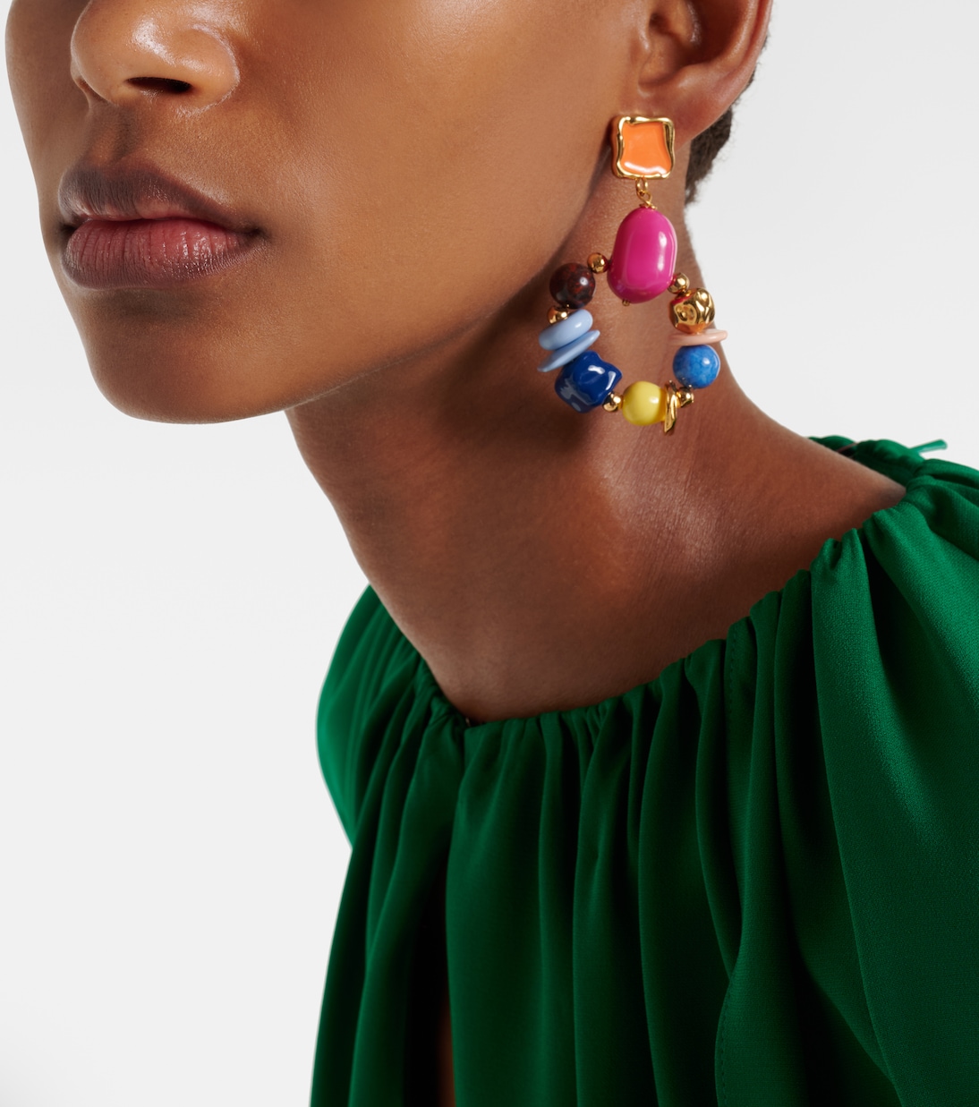 Boucles d’oreilles clip Seaglass à perles | Oscar de la Renta