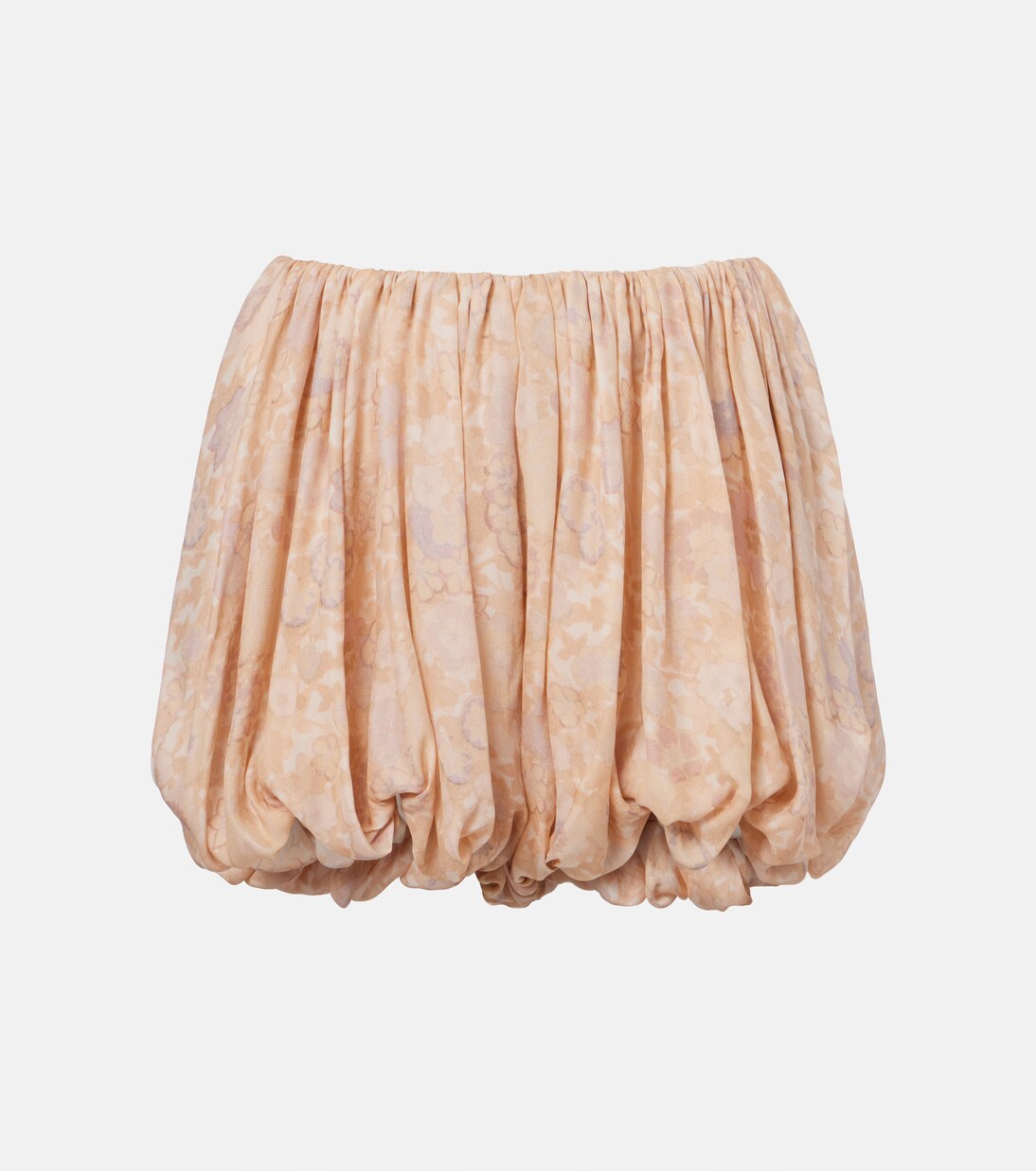 Floral pleated silk charmeuse shorts | Chloé