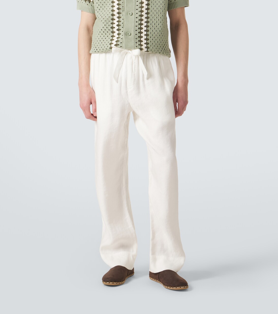 Luan linen-blend straight pants | Frescobol Carioca