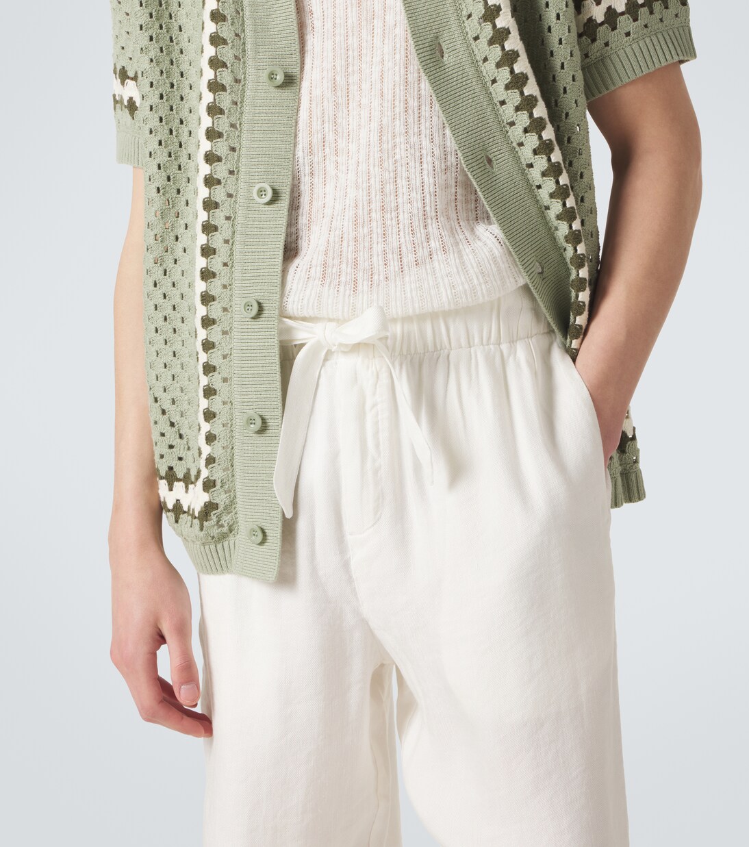 Luan linen-blend straight pants | Frescobol Carioca