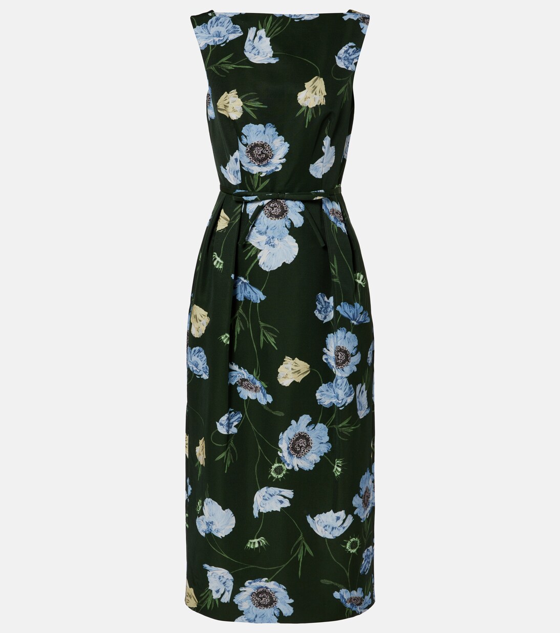 Floral cotton-blend faille midi dress | Erdem