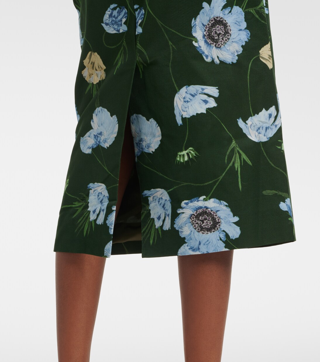 Floral cotton-blend faille midi dress | Erdem