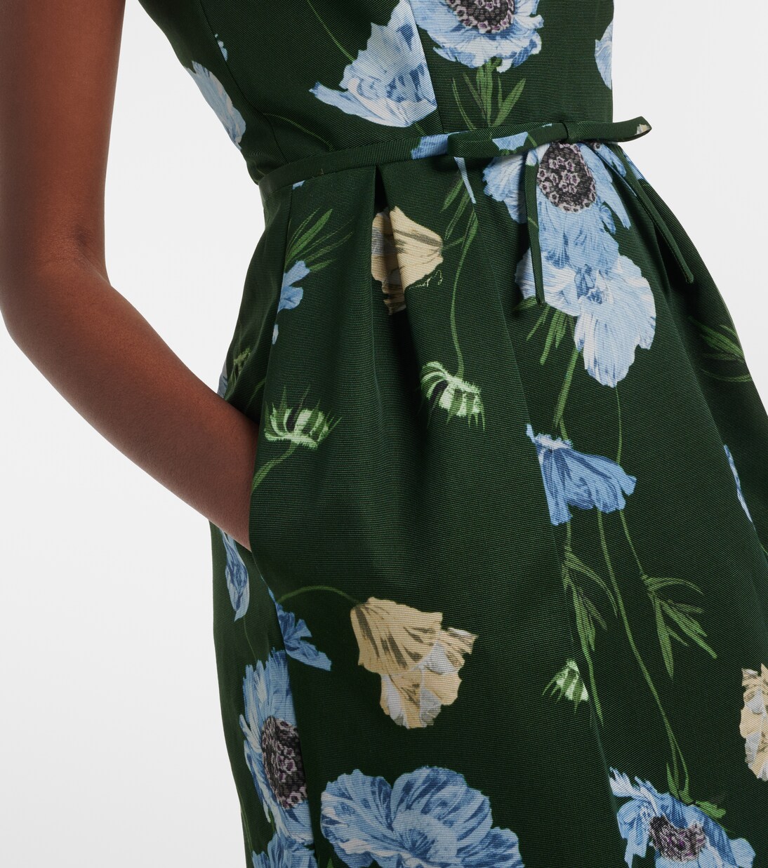 Floral cotton-blend faille midi dress | Erdem