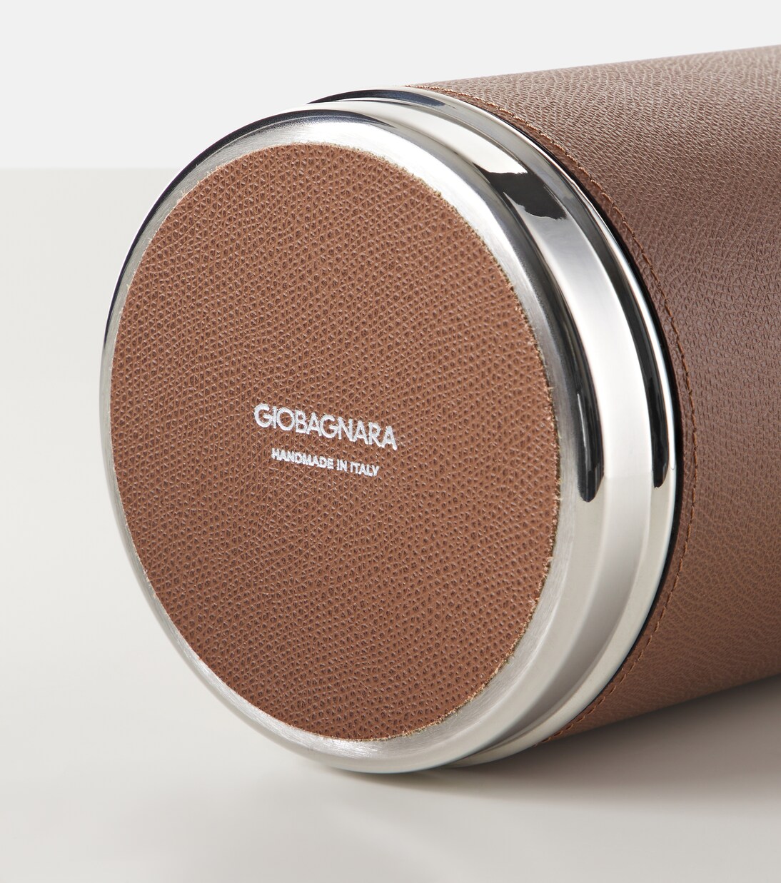 Ocean steel and leather bottle cooler | Giobagnara