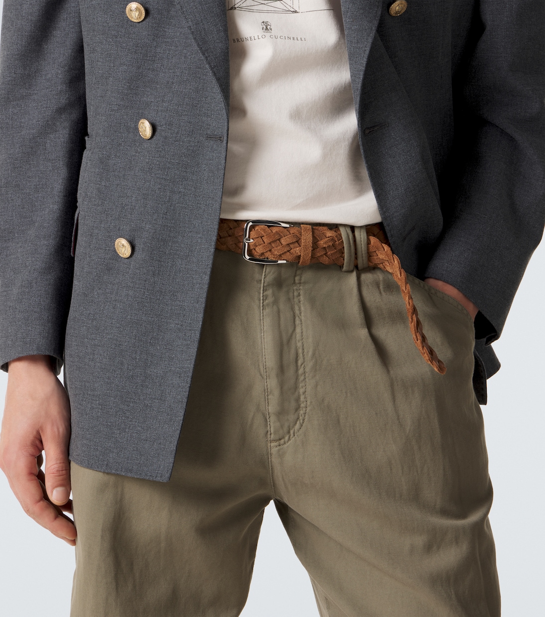 Braided suede belt | Brunello Cucinelli