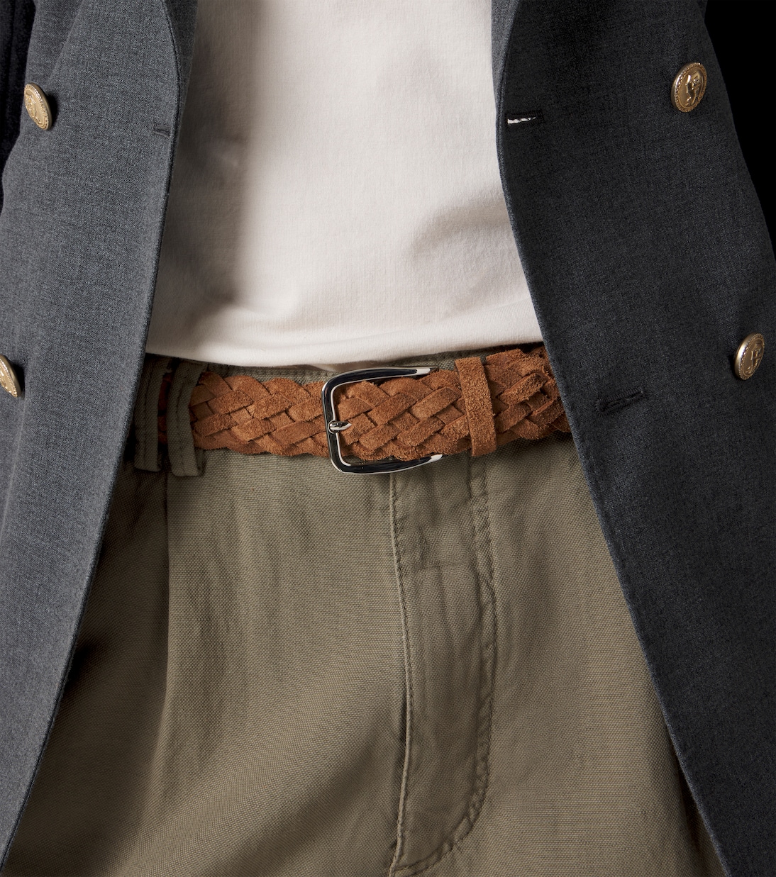 Braided suede belt | Brunello Cucinelli