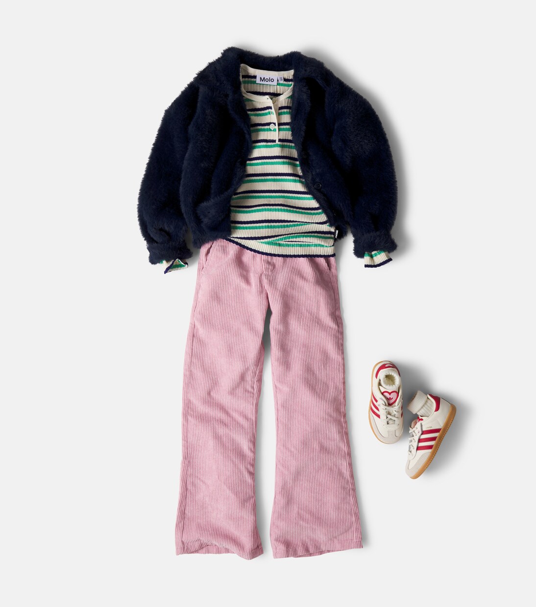 Ruby striped ribbed-knit cotton T-shirt | Molo