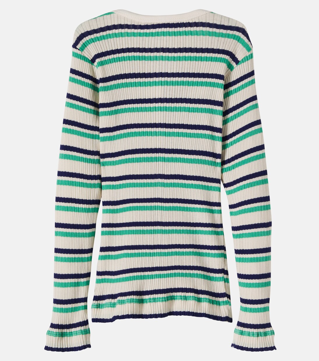 Ruby striped ribbed-knit cotton T-shirt | Molo