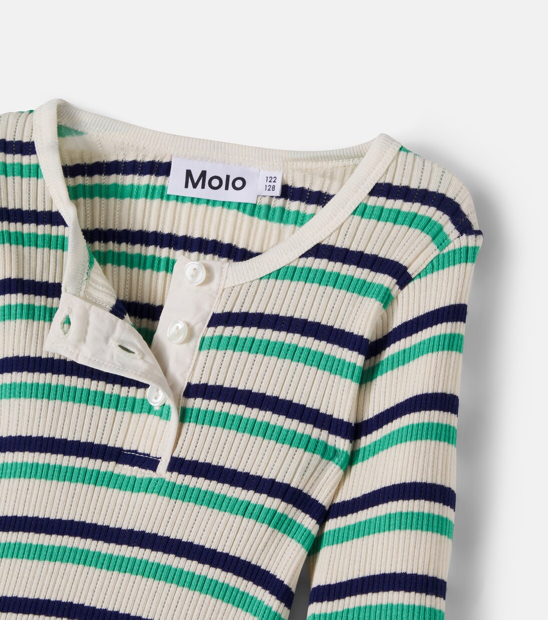 Ruby striped ribbed-knit cotton T-shirt | Molo
