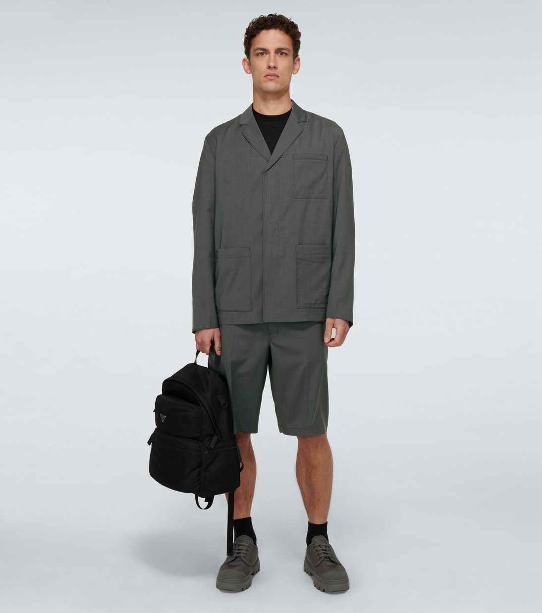 Tailored wool poplin bermuda shorts | Prada