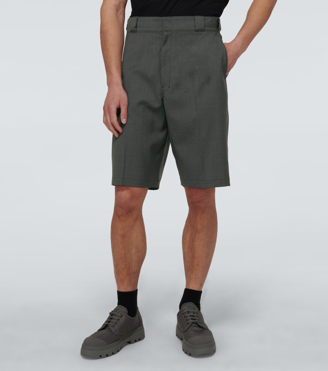 Tailored wool poplin bermuda shorts | Prada