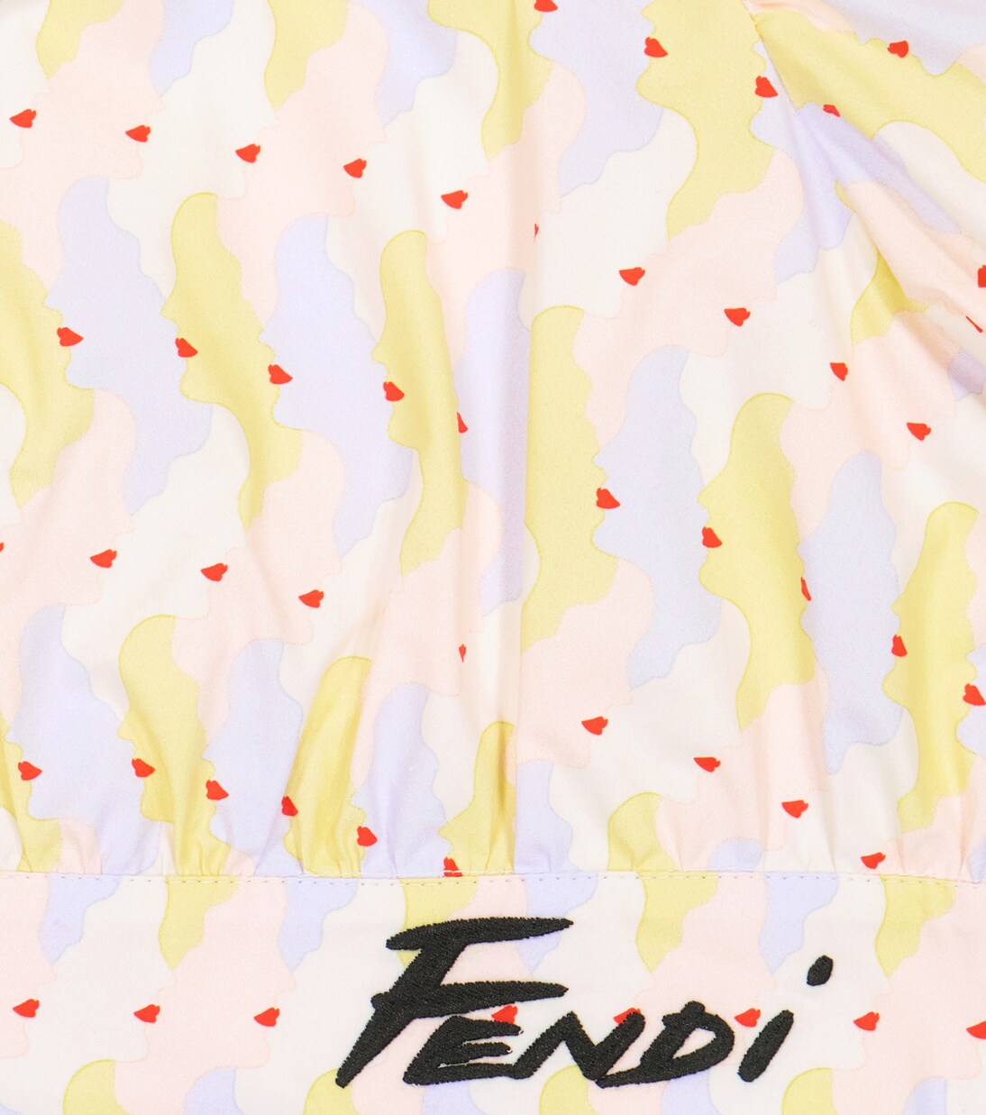Printed puff-sleeve cotton crop top | Fendi Kids