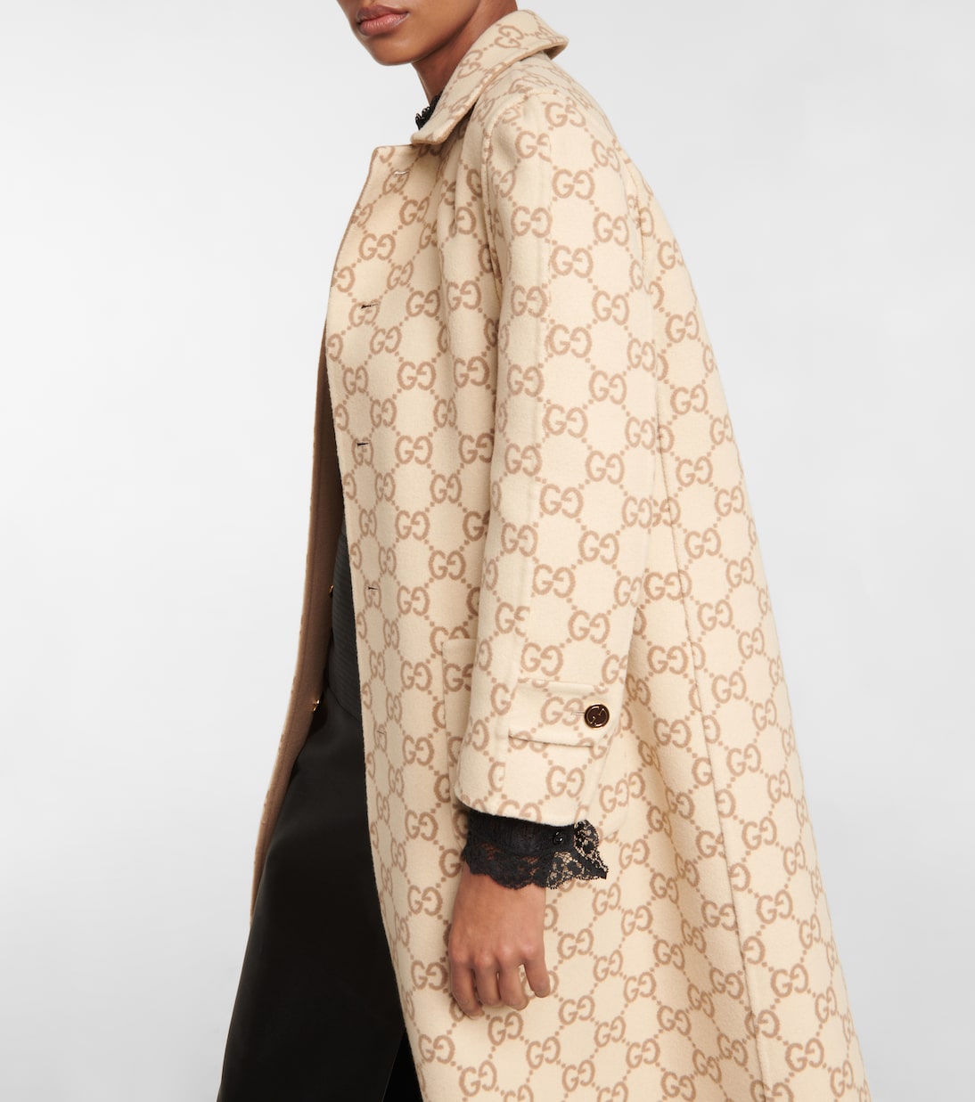 Double-faced wool and silk coat | Gucci