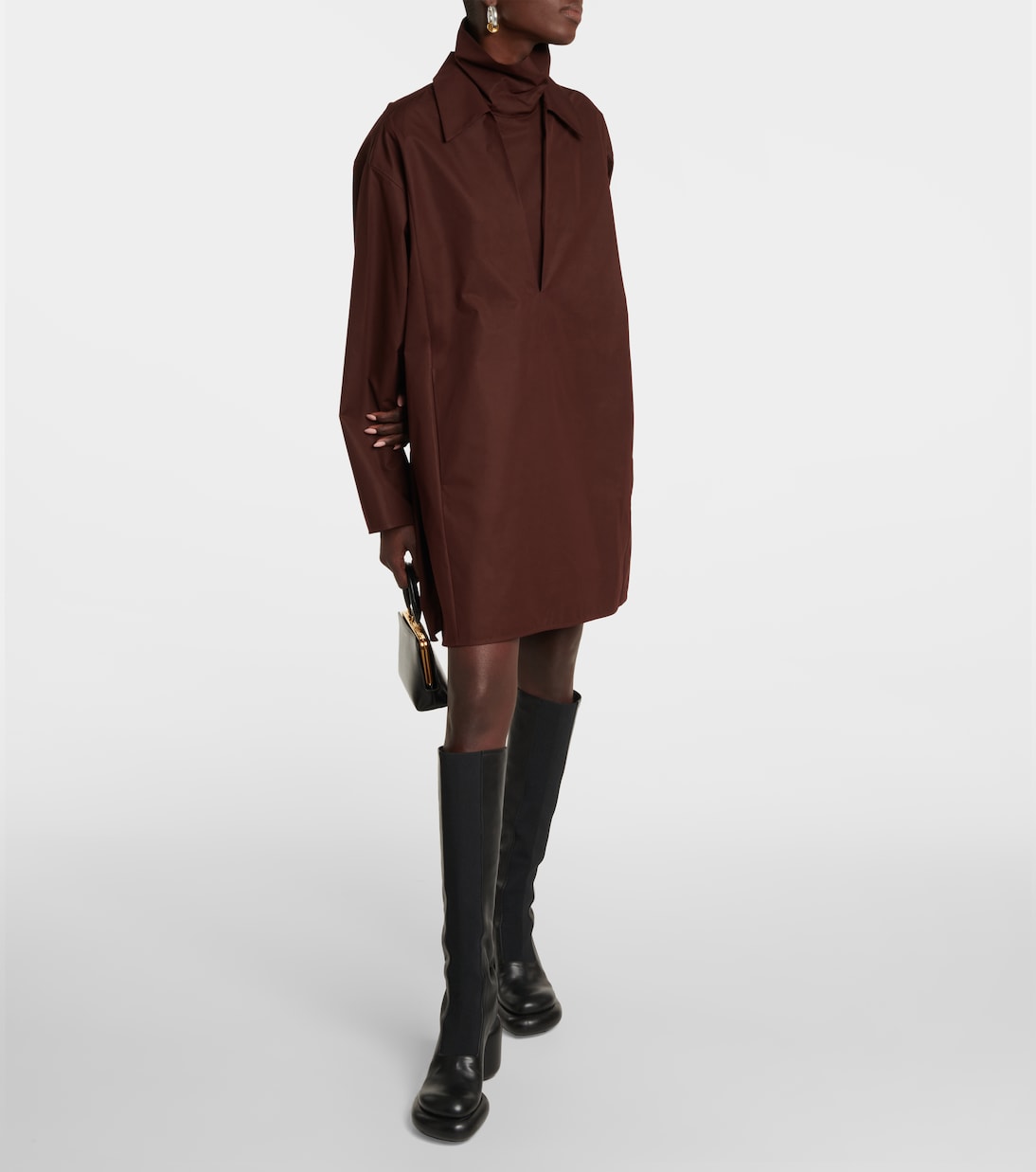 Vestido corto de algodón con capas | Jil Sander