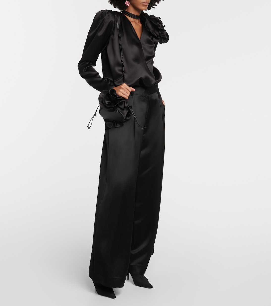 Ruched satin shoulder bag | Magda Butrym