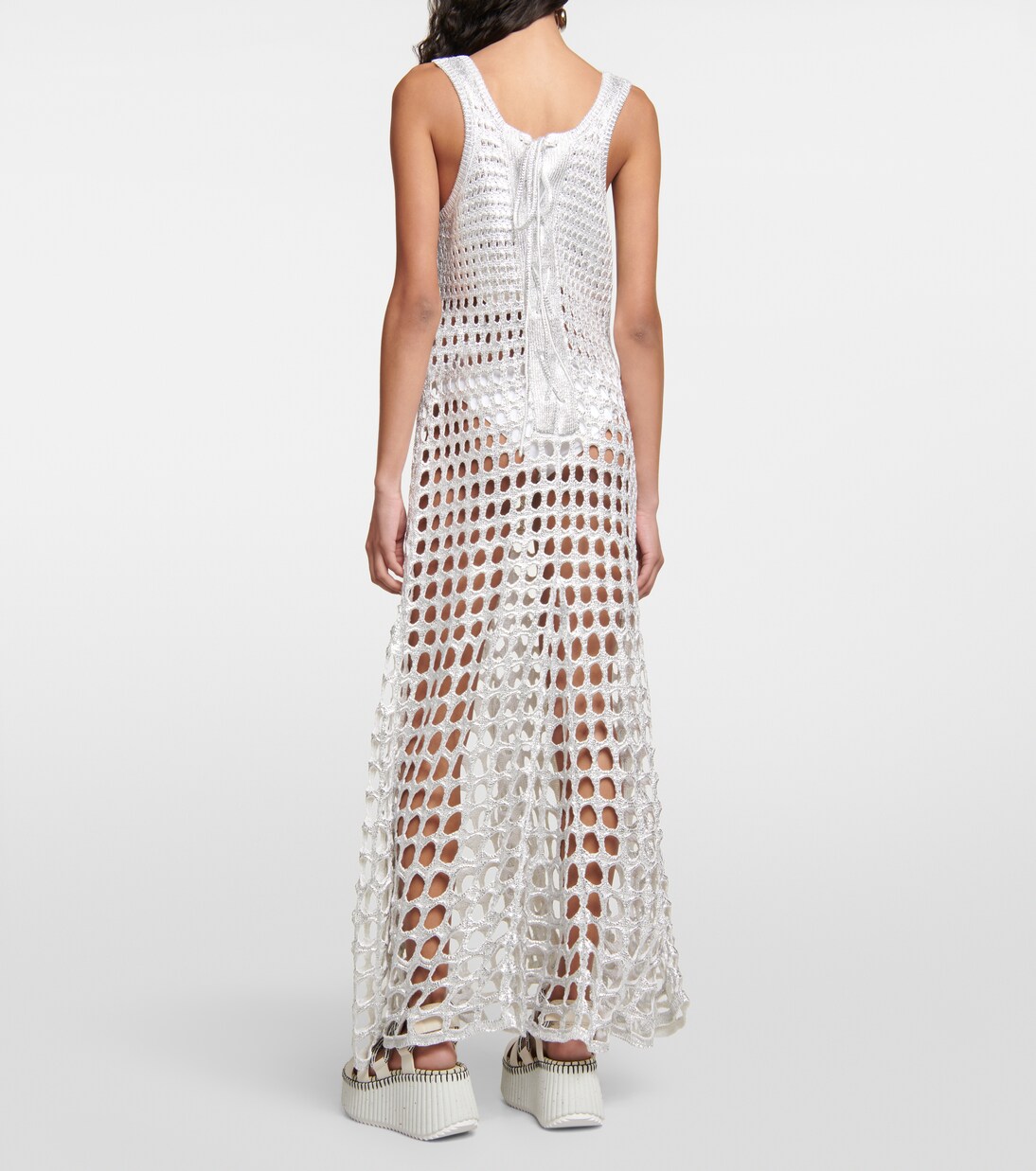 Robe longue en crochet de soie | Chloé