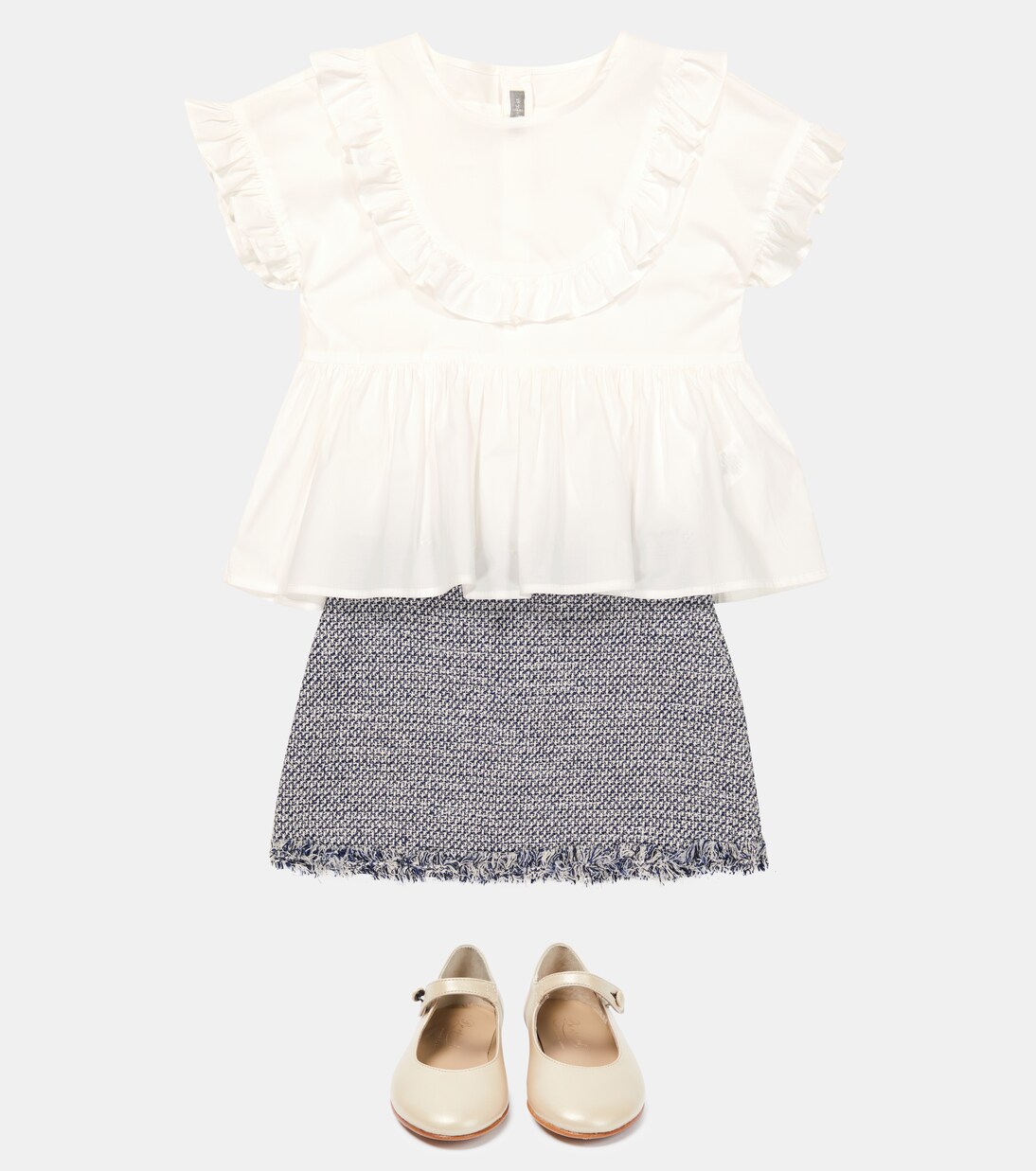 Ruffled cotton-blend poplin blouse | Il Gufo