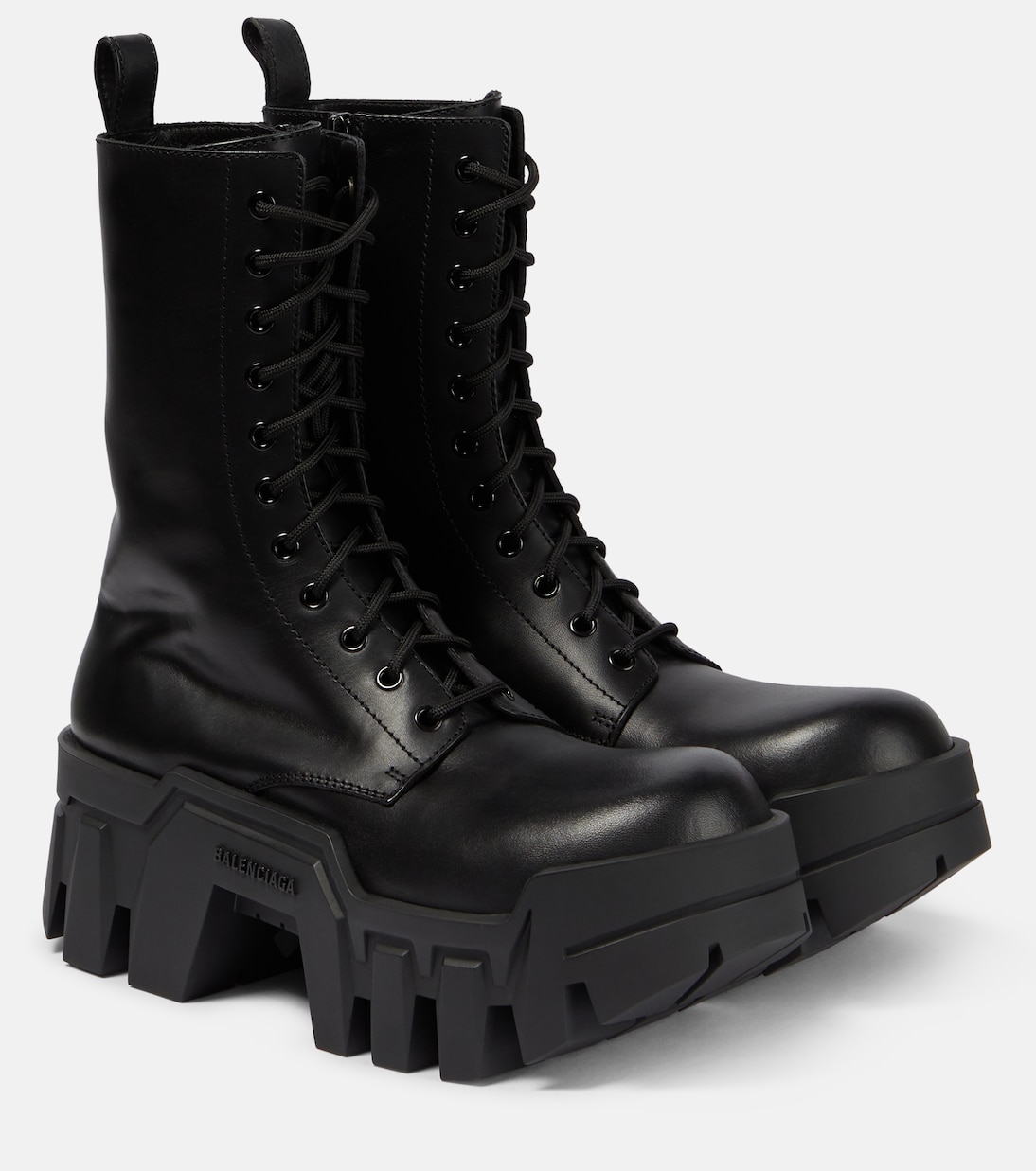 Bulldozer lace-up leather ankle boots | Balenciaga