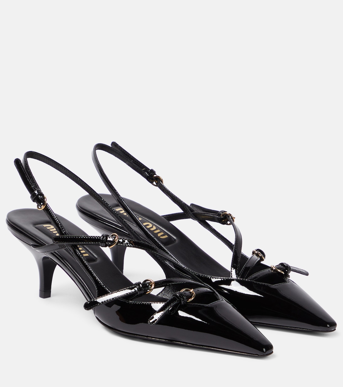 Slingback-Pumps aus Lackleder | Miu Miu