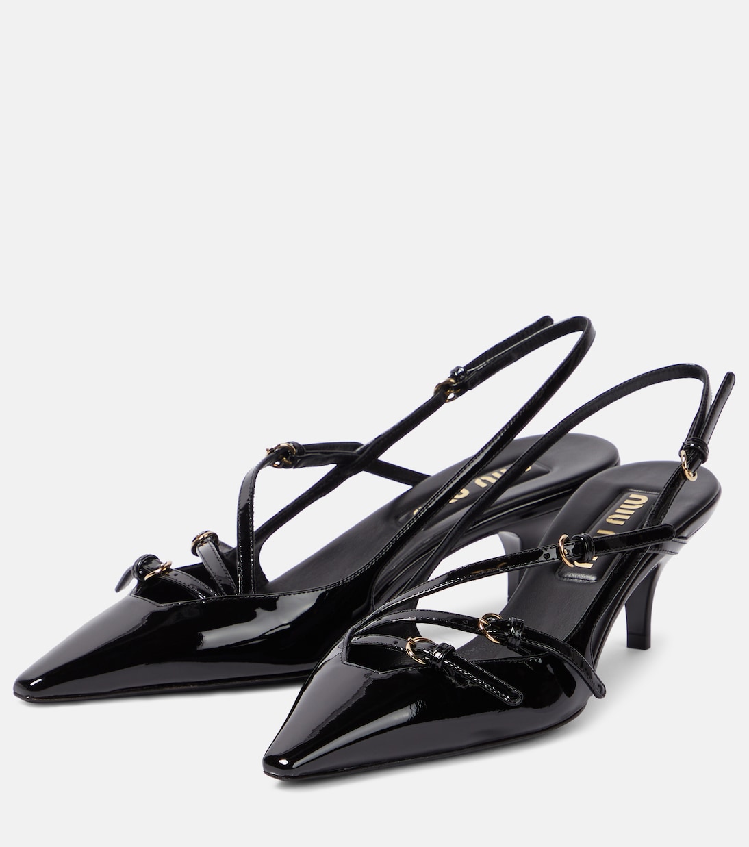 Slingback-Pumps aus Lackleder | Miu Miu