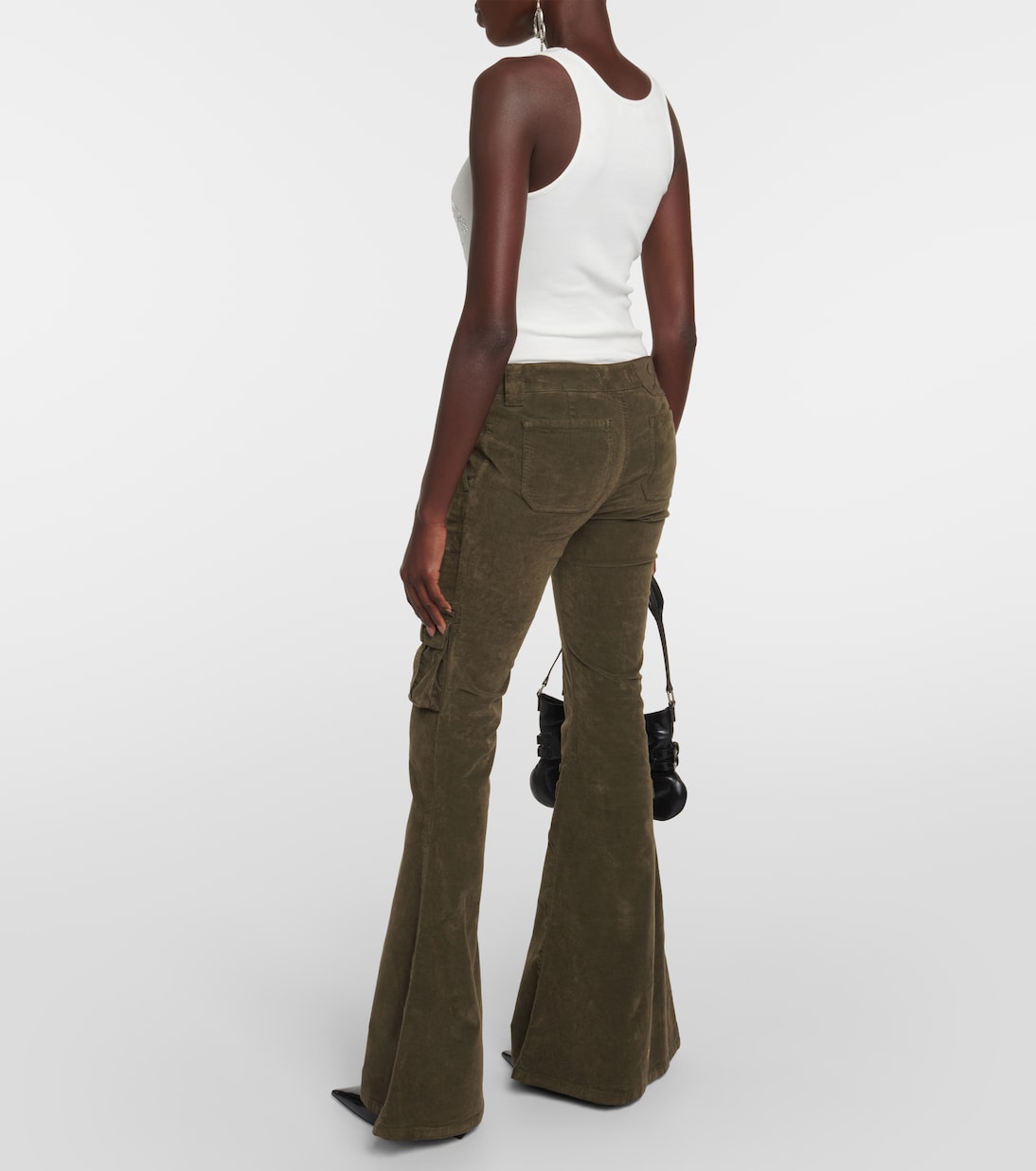 Low-Rise-Cargohose aus Samt | Blumarine