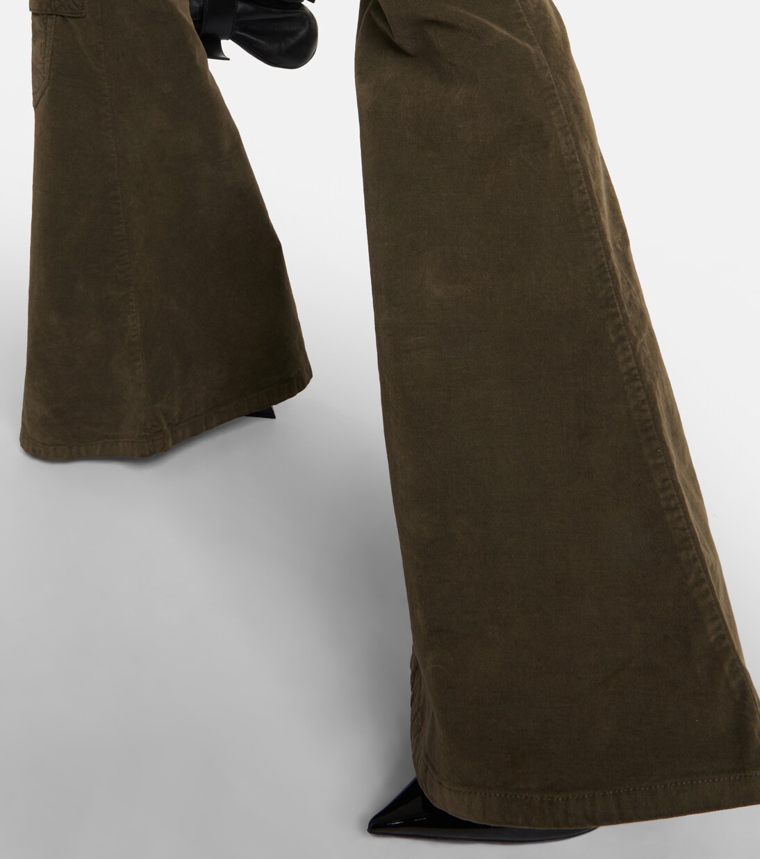 Low-Rise-Cargohose aus Samt | Blumarine