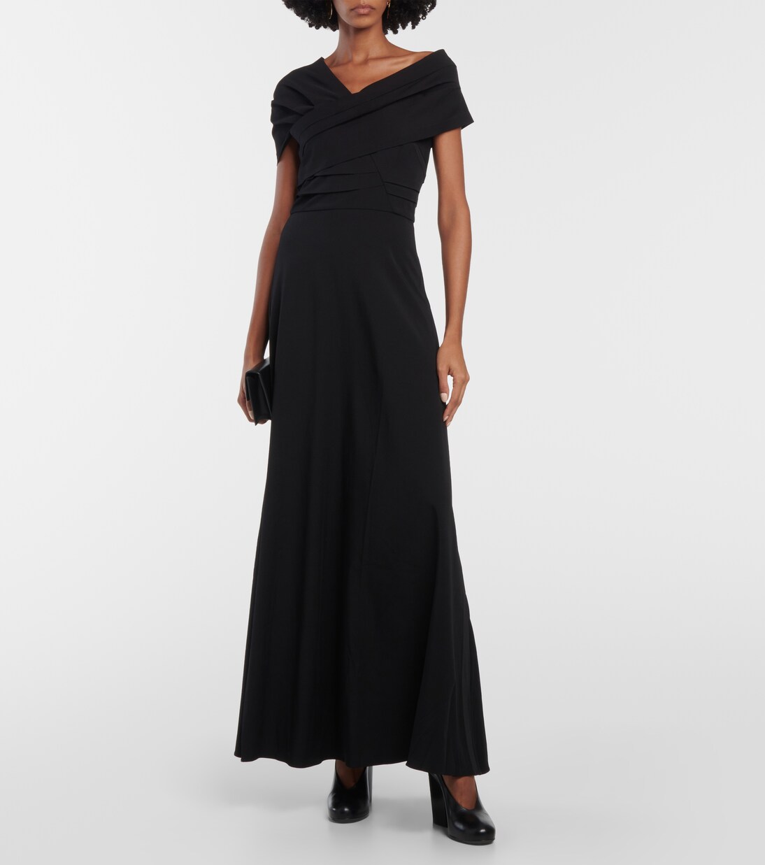 Abito lungo monospalla in crêpe | CO