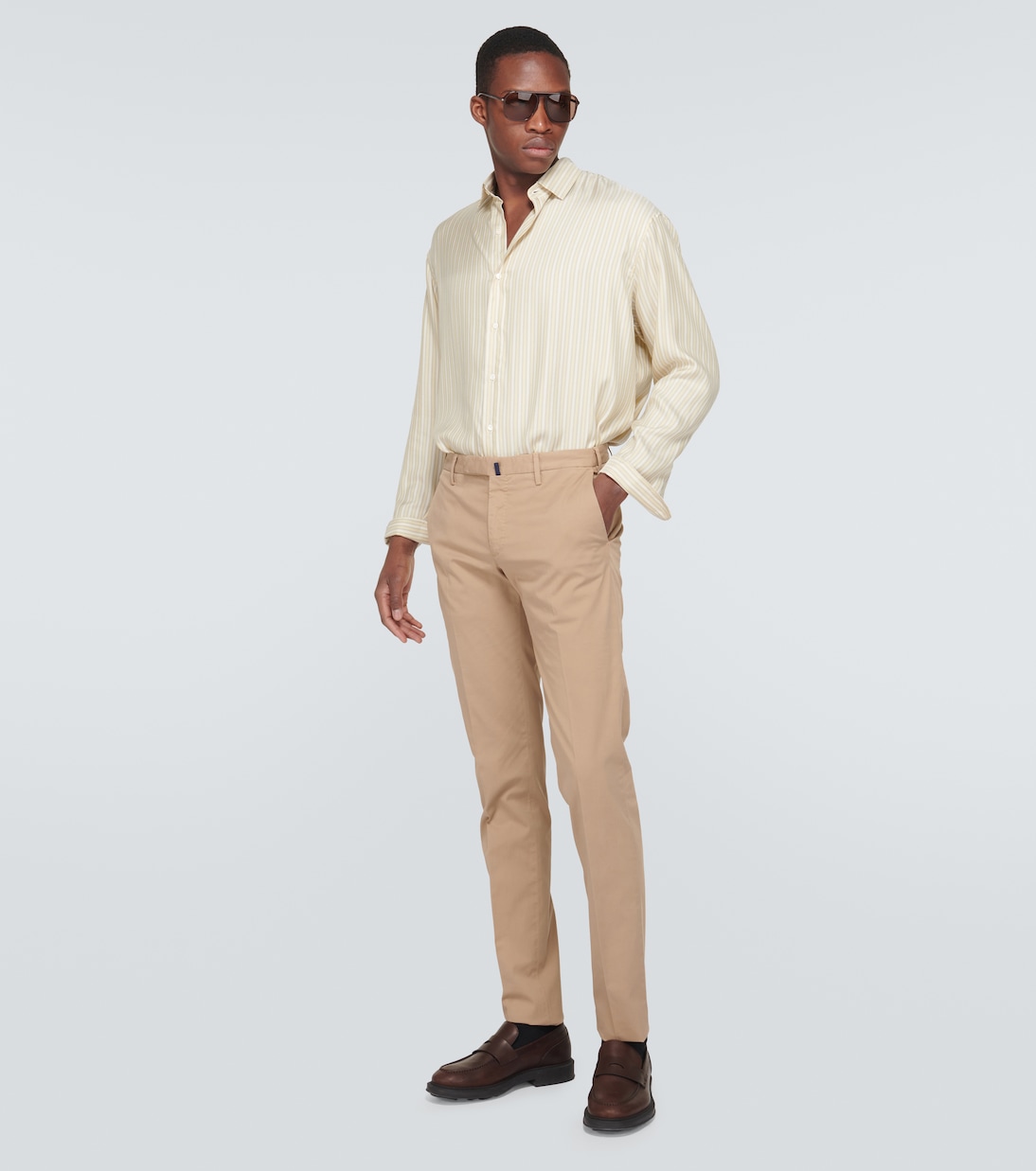 Cotton-blend slim pants | Slowear