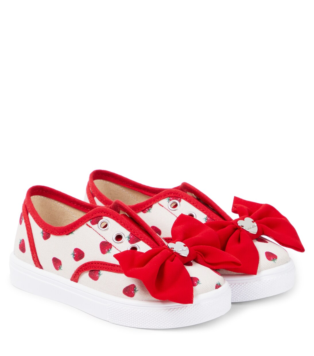 Bow-detail printed sneakers | Monnalisa