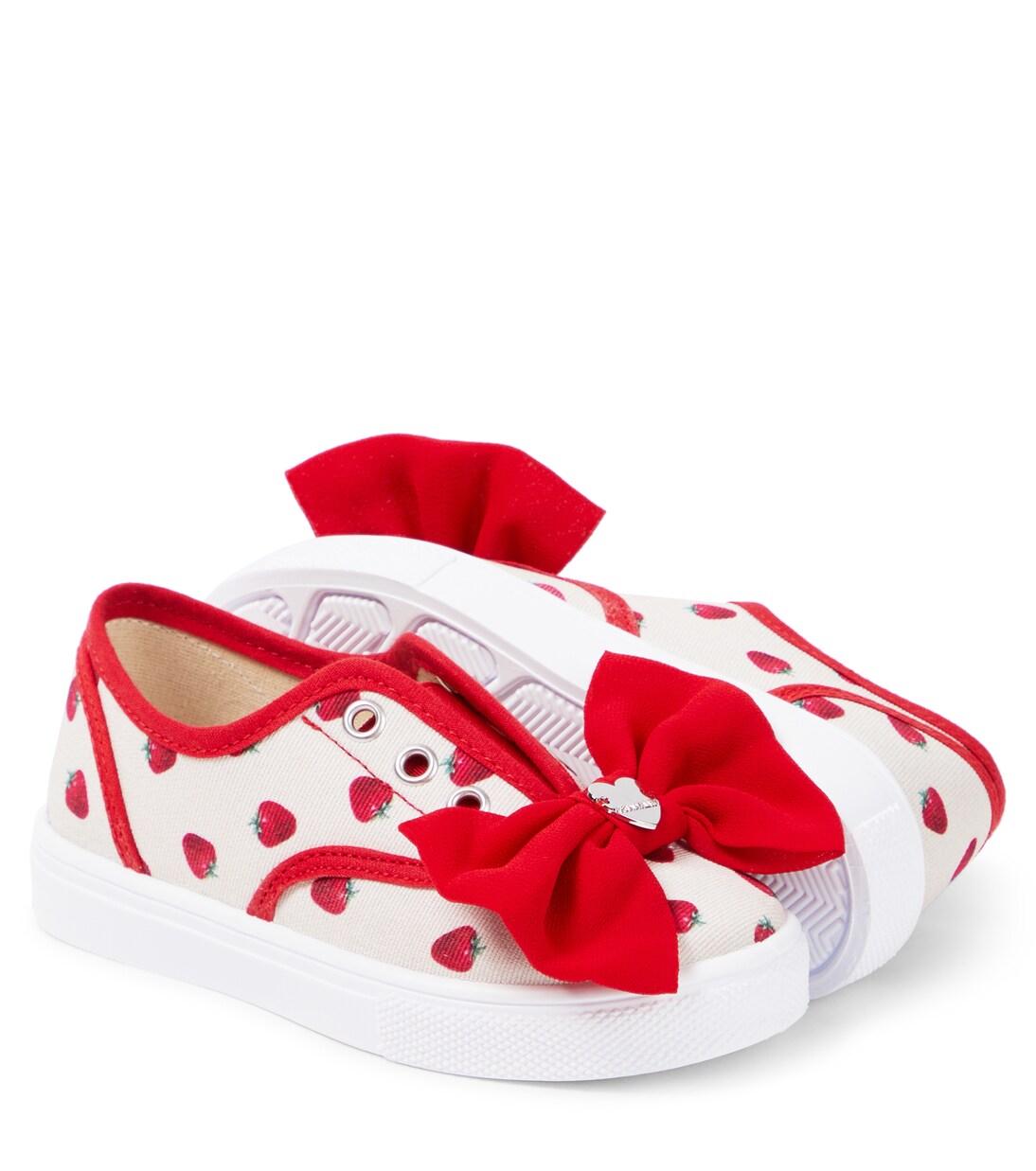 Bow-detail printed sneakers | Monnalisa