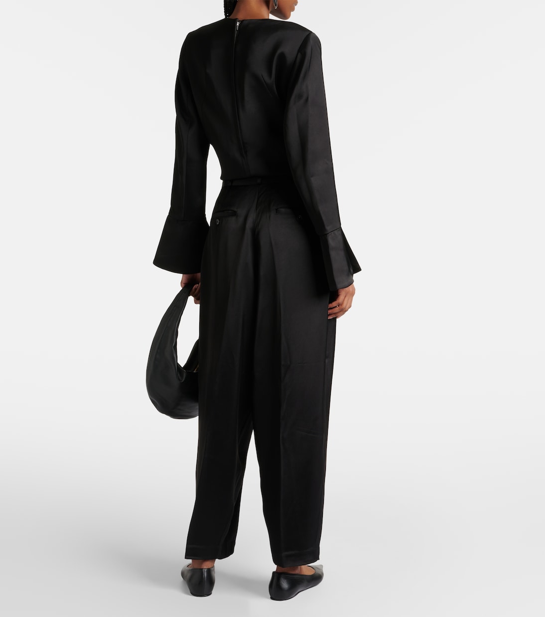 Weite High-Rise-Hose aus Crêpe | CO