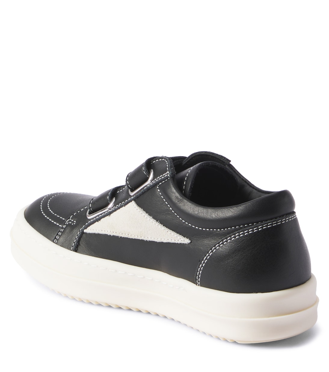 Straps Vintage leather low-top sneakers | Rick Owens Kids