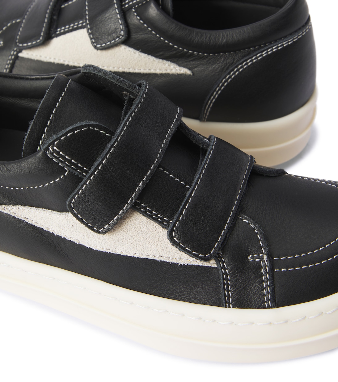 Straps Vintage leather low-top sneakers | Rick Owens Kids