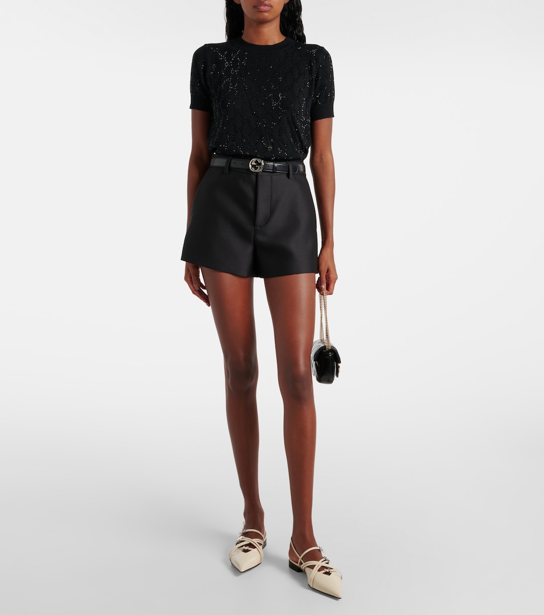 Top GG aus Wolle mit Kristallen | Gucci