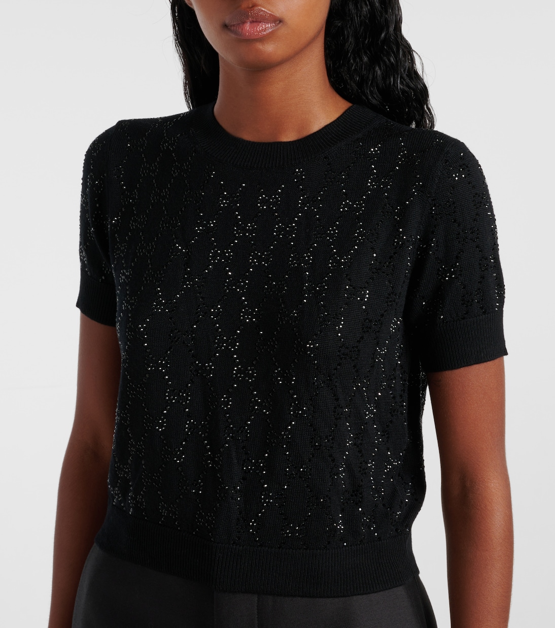 Top GG aus Wolle mit Kristallen | Gucci