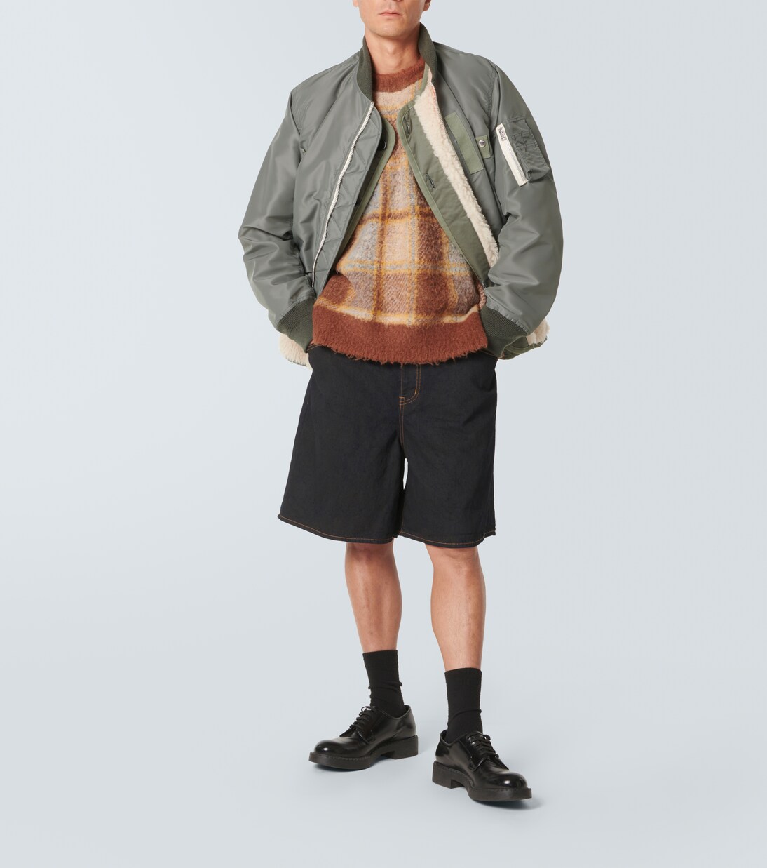 Checked wool-blend sweater | Sacai